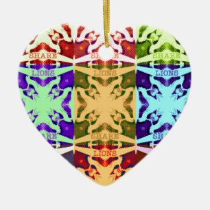 Ornement Cœur En Céramique Hakuna Matata lions cadeau