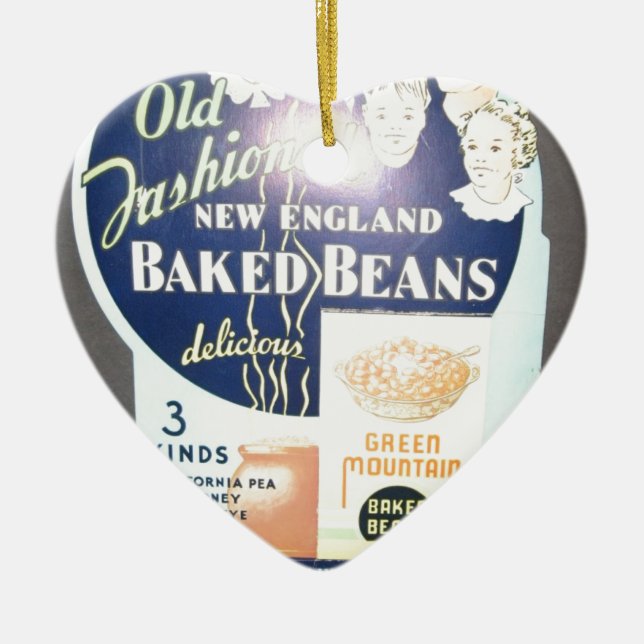 Ornement Cœur En Céramique Haricots cuits au four par cru (Devant)