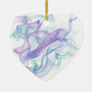 Ornement Cœur En Céramique Haze violet Abstrait