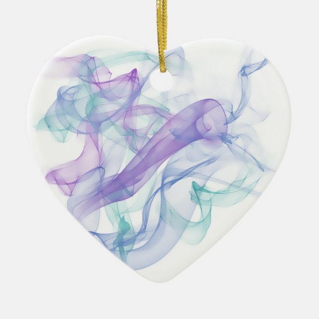 Ornement Cœur En Céramique Haze violet Abstrait (Devant)