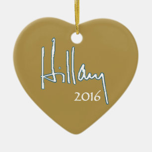 Ornement Cœur En Céramique Hillary Clinton 2016