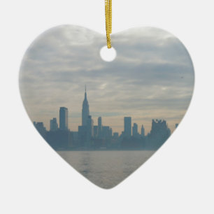 Ornement Cœur En Céramique Horizon de New York City