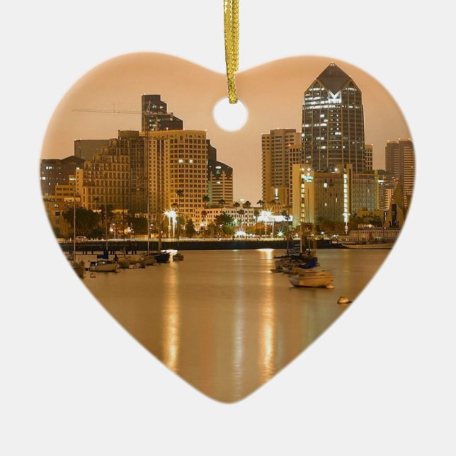 Ornement Cœur En Céramique Horizon de San Diego (Devant)
