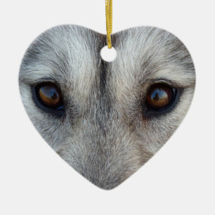 Ornement Cœur En Céramique Husky Orament Wolf Pup Keepsaké Chiffres Cadeaux