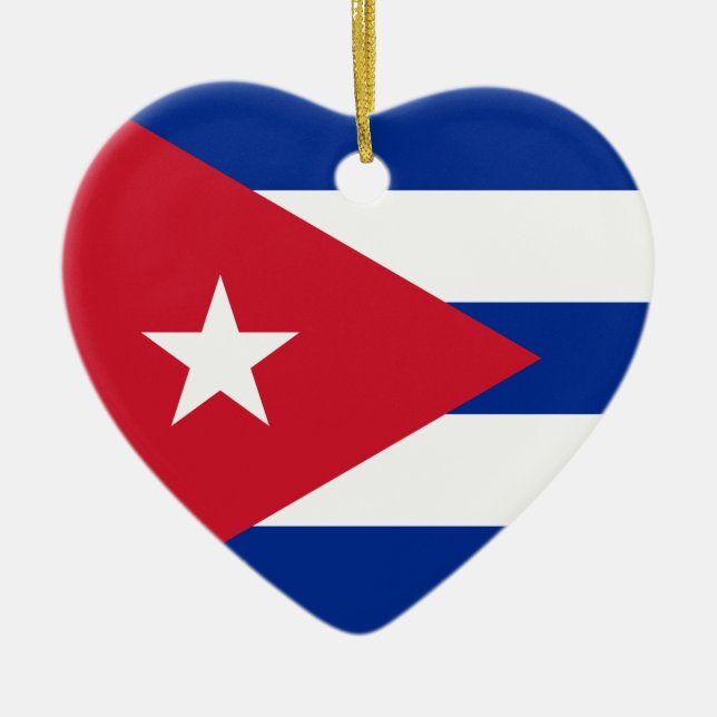 Ornement Cœur En Céramique I coeur Cuba ! (Devant)