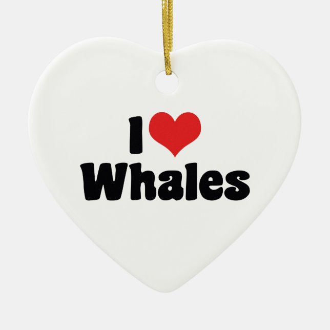 Ornement Cœur En Céramique I Love Heart Whales - Baleine Lover (Devant)