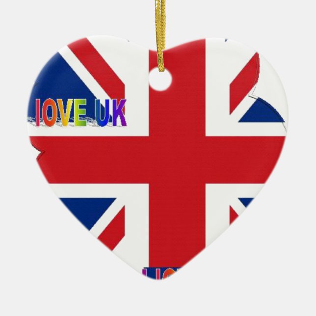 Ornement Cœur En Céramique I Love UK Art Print (Devant)