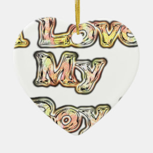 Ornement Cœur En Céramique I Loy My Boy Design Cool Collection Vintage Texte