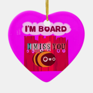 Ornement Cœur En Céramique I Miss You I