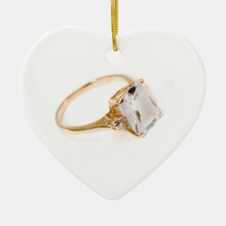 Ornement Cœur En Céramique Il met une bague sur elle/enregistrer la date