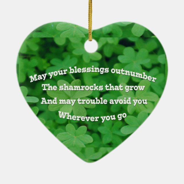 Ornement Cœur En Céramique Irish Blessing (Dos)