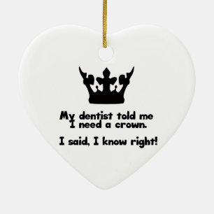 Ornement Cœur En Céramique J'ai besoin d'une couronne