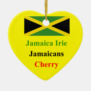 Ornement Cœur En Céramique Jamaïque irie