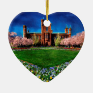 Ornement Cœur En Céramique Jardin du château de Smithsonian Les fleurs de cer