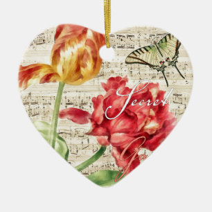 Ornement Cœur En Céramique Jardin secret