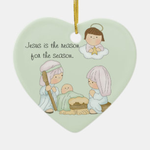 Ornement Cœur En Céramique Jésus est la raison de l'ornement du coeur de la s