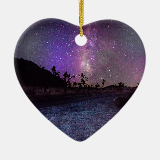 Ornement Cœur En Céramique Joshua tree National Park voie laiteuse (Devant)