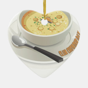 Ornement Cœur En Céramique Jour de l'autruche - Jour de l'appréciation