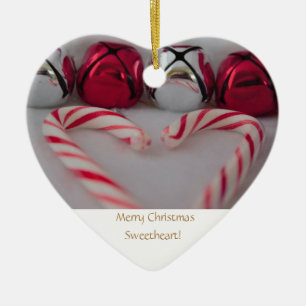 Ornement Cœur En Céramique Joyeux amour de Noël !