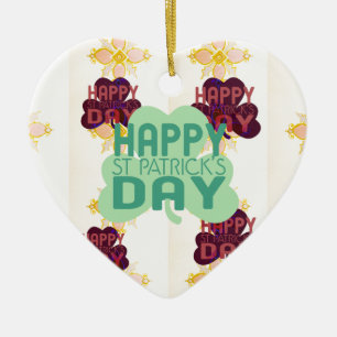 Ornement Cœur En Céramique Joyeux Saint Patrick's Day Lovely Art Print