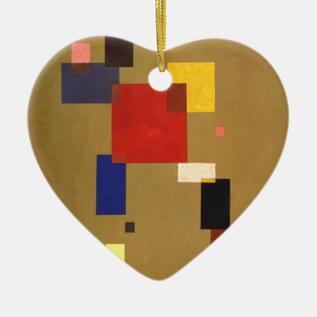 Ornement Cœur En Céramique Kandinsky Treize Rectangles peinture Abstraite (Devant)