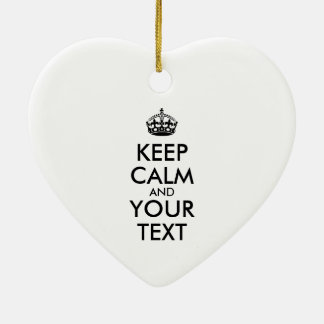 Ornement Cœur En Céramique KEEP CALM personnalisé et votre texte