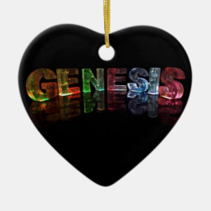 Ornement Cœur En Céramique La genèse nommée dans 3D s'allume (la