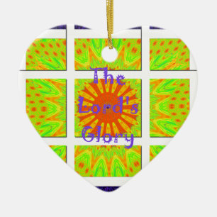 Ornement Cœur En Céramique La gloire du Motif du Seigneur Design graphique du