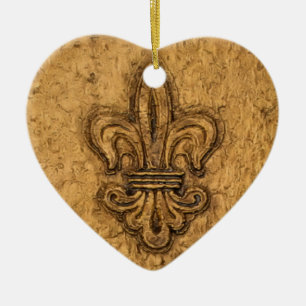 Ornement Cœur En Céramique La Nouvelle-Orléans French Fleur de Lis