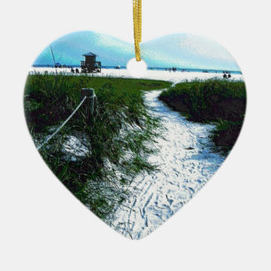 Ornement Cœur En Céramique La plage de Siesta Keys en plastique souple