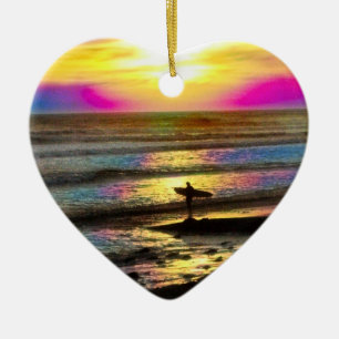 Ornement Cœur En Céramique La série rêveuse #2 du surfer