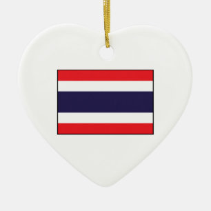 Ornement Cœur En Céramique La Thaïlande - drapeau thaïlandais