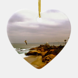 Ornement Cœur En Céramique La vie de La Jolla