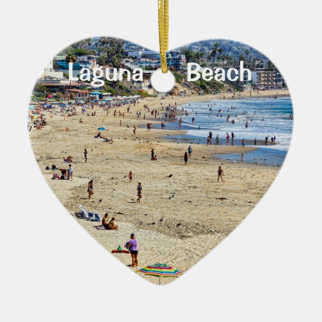 Ornement Cœur En Céramique Laguna Beach 2 Coeur Vacances Coeur (Devant)