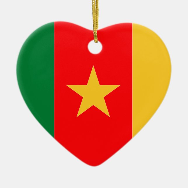 Ornement Cœur En Céramique Le Cameroun (Devant)