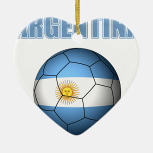 Ornement Cœur En Céramique Le football 0528 de l'Argentine
