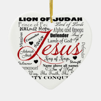 Ornement Cœur En Céramique Le nom de Jésus
