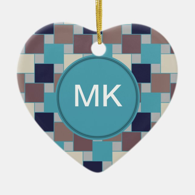 Ornement Cœur En Céramique Le paon sur la plage (Devant)