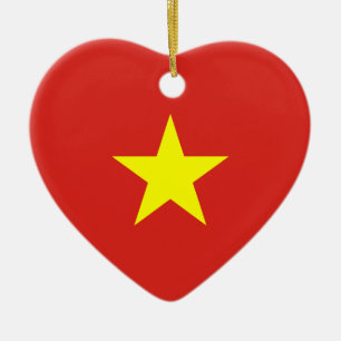 Ornement Cœur En Céramique Le Vietnam - drapeau vietnamien