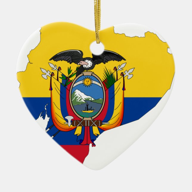 Ornement Cœur En Céramique L'Equateur (Devant)