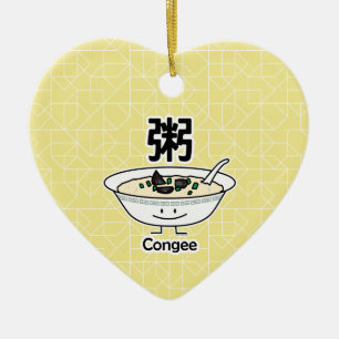 Ornement Cœur En Céramique Les Chinois de bol de gruau de gruau de riz de
