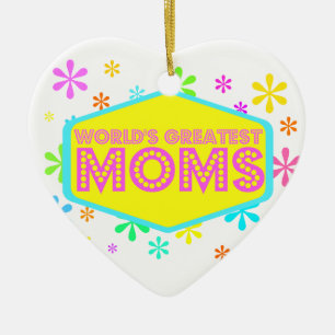 Ornement Cœur En Céramique Les plus grandes mamans du monde