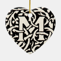 LETTRE vintage M ART NOUVEAU