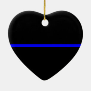 Ornement Cœur En Céramique L'instruction Symbolic Thin Blue Line