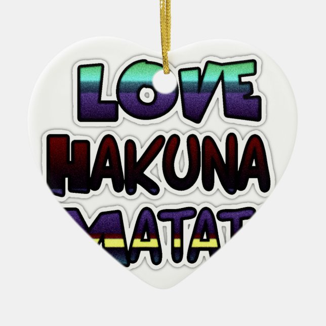 Ornement Cœur En Céramique Love Hakuna Matata Cadfts (Devant)
