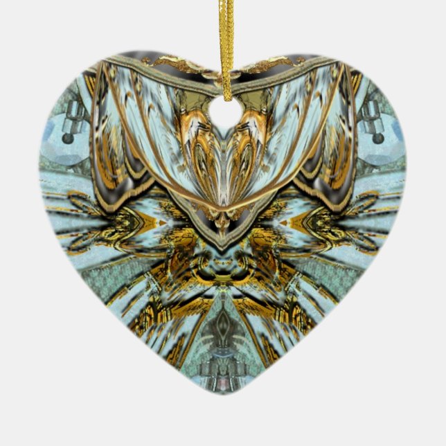 Ornement Cœur En Céramique LushFlow élégante dame (Devant)