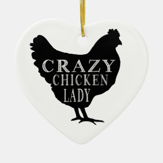 Ornement Cœur En Céramique Madame folle mignonne de poulet