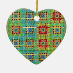 Ornement Cœur En Céramique Mayan ethnic tribal pattern.jpg