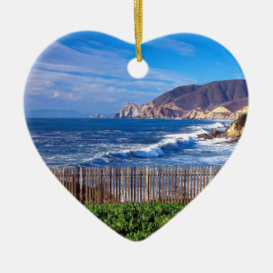 Ornement Cœur En Céramique Mer Half Moon Bay la Californie
