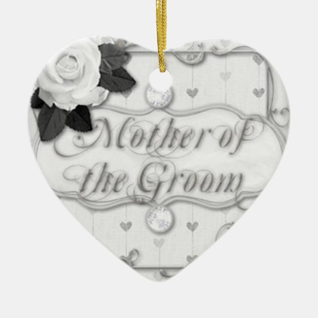 Ornement Cœur En Céramique mère du marié (Devant)